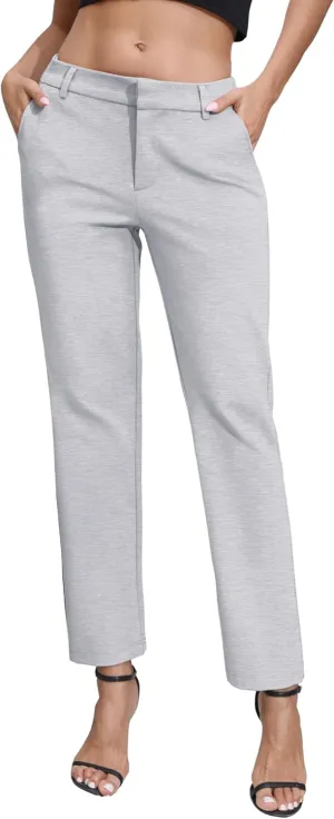 Urban CoCo Women's Elastic Waisted Dress Pants Business Work Casual Stretch Slacks with Pockets