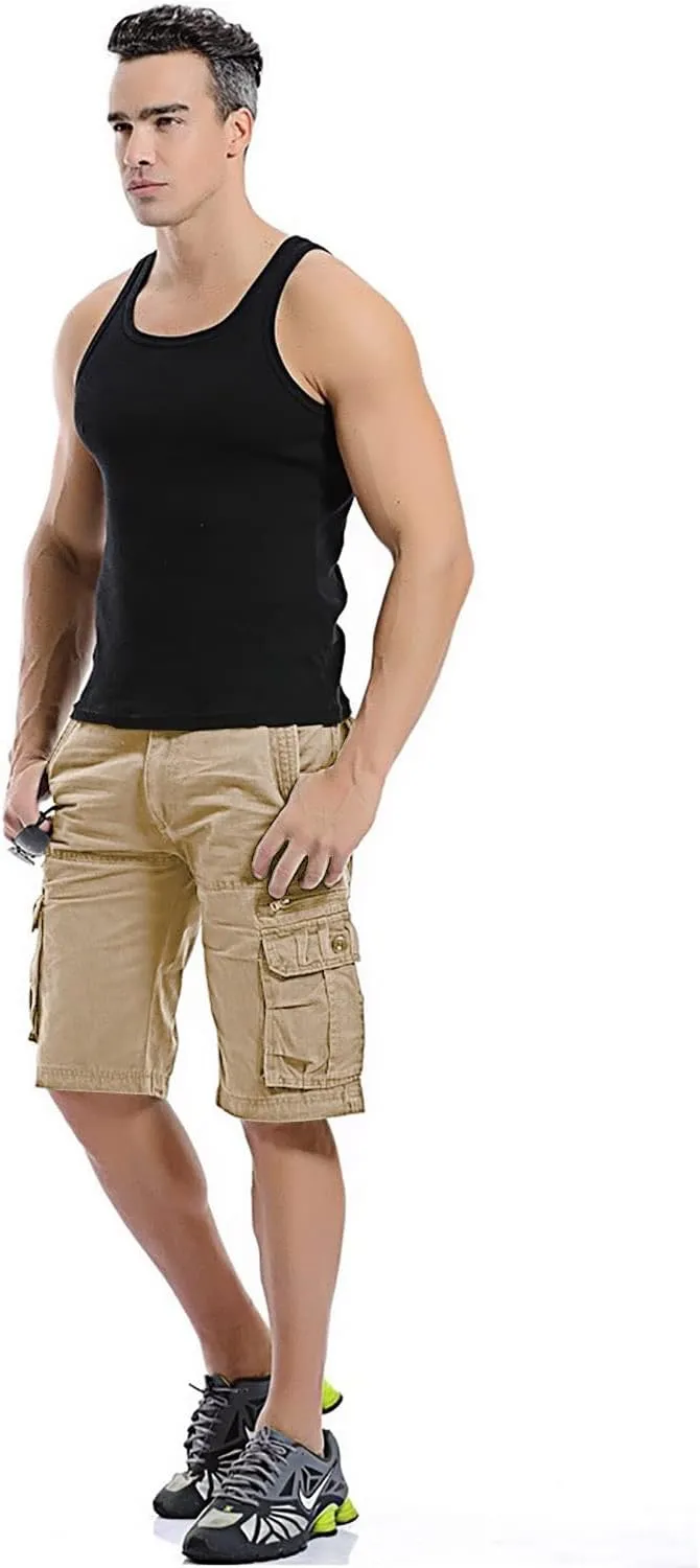 utcoco Men's Cargo Short Relaxed Fit Multi-Pocket Cotton Cargo Shorts for Men