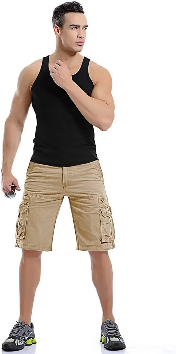 utcoco Men's Cargo Short Relaxed Fit Multi-Pocket Cotton Cargo Shorts for Men