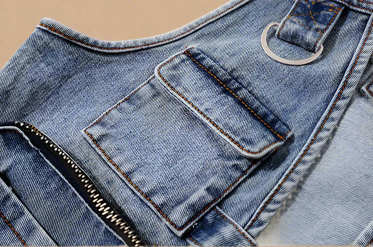 Utility Multi-Pocket Denim Vest