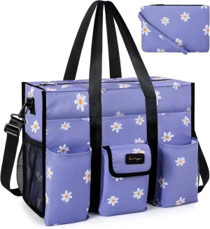 Utility Tote - Water Resistant with 19 Exterior/Interior Pockets - Large Women/Teacher/Work Bag