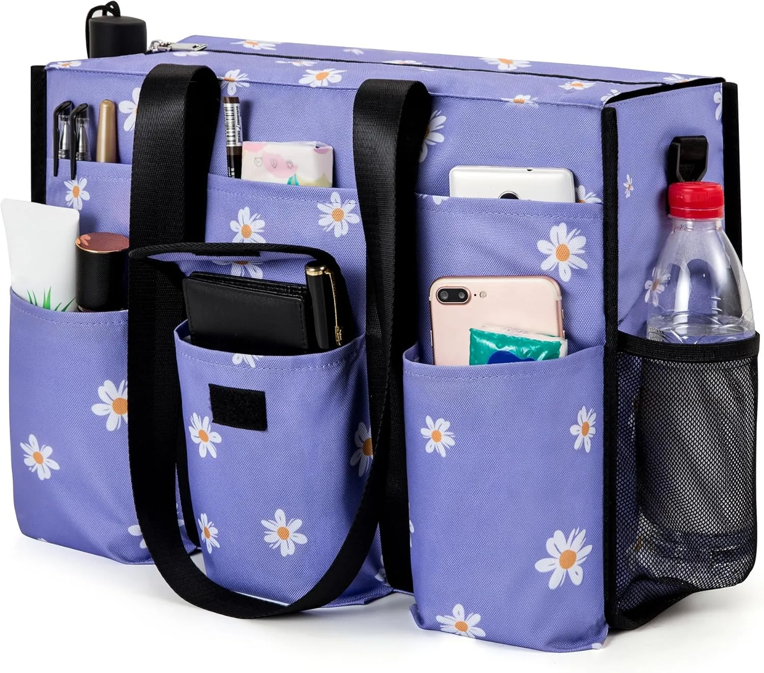Utility Tote - Water Resistant with 19 Exterior/Interior Pockets - Large Women/Teacher/Work Bag