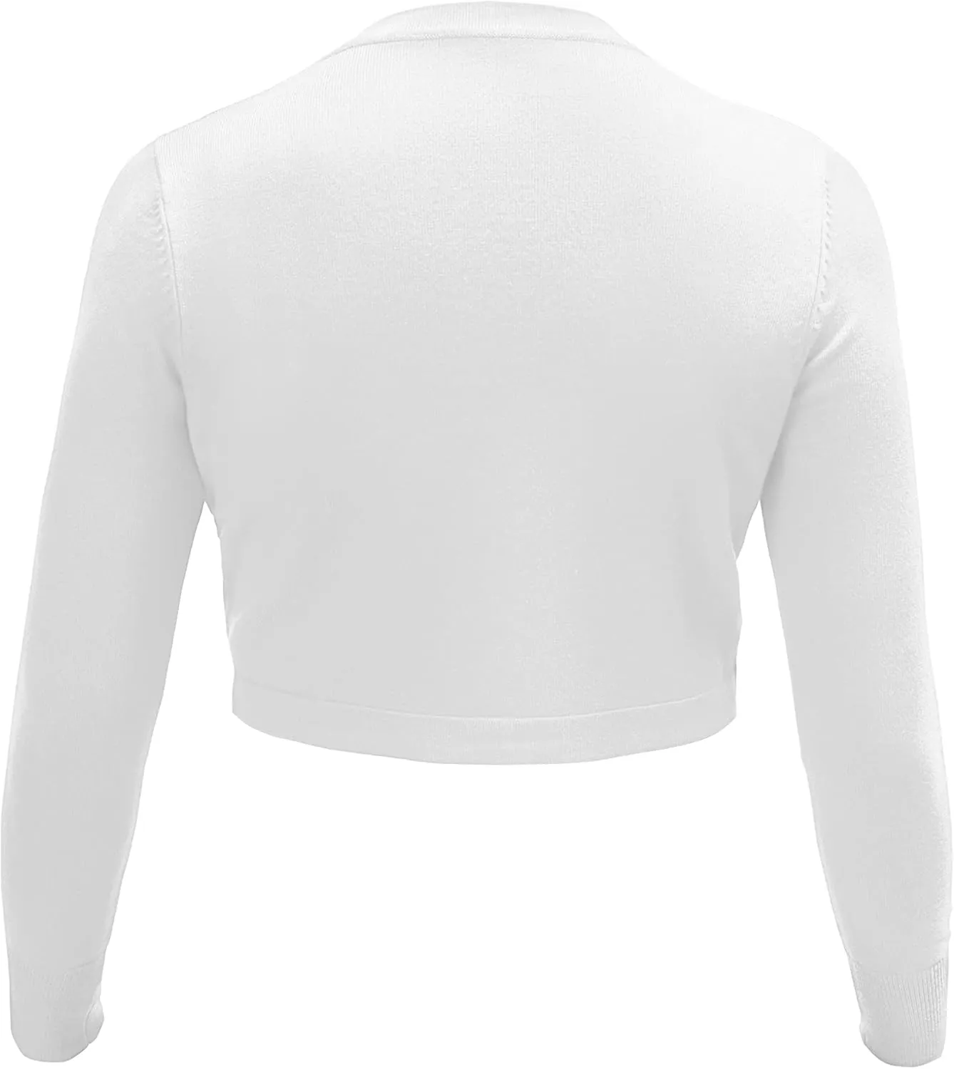 U.Vomade Women's Cropped Cardigan Bolero Shrug Open Front Sweater Long Sleeve S-1X