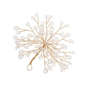 Vaguelly Womens Bridal Hairpin Fairy Side Clip Headpiece for Weddings Parties Special Occasions Elegant Alloy Design with Beads for Bridesmaids Flower