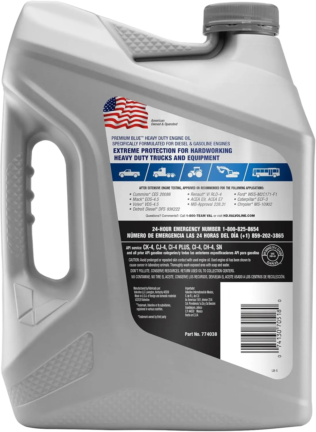 Valvoline Premium Blue Extreme SAE 5W-40 Full Synthetic Diesel Engine Oil 1 GA