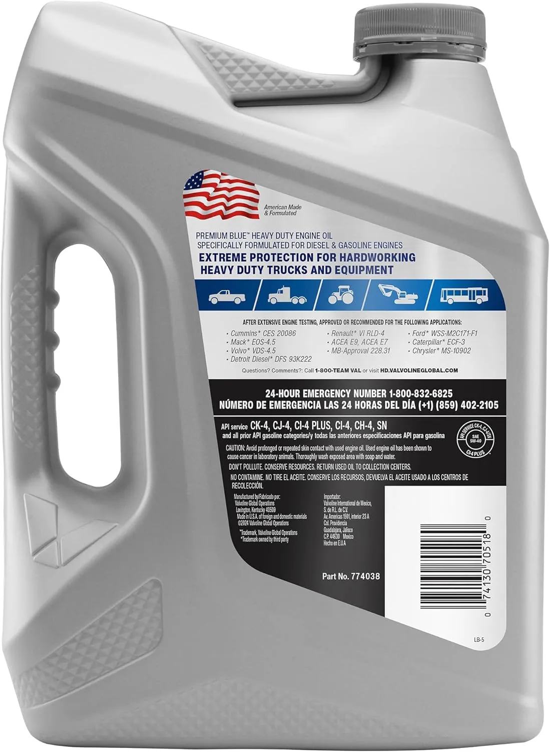 Valvoline Premium Blue Extreme SAE 5W-40 Full Synthetic Diesel Engine Oil 1 GA