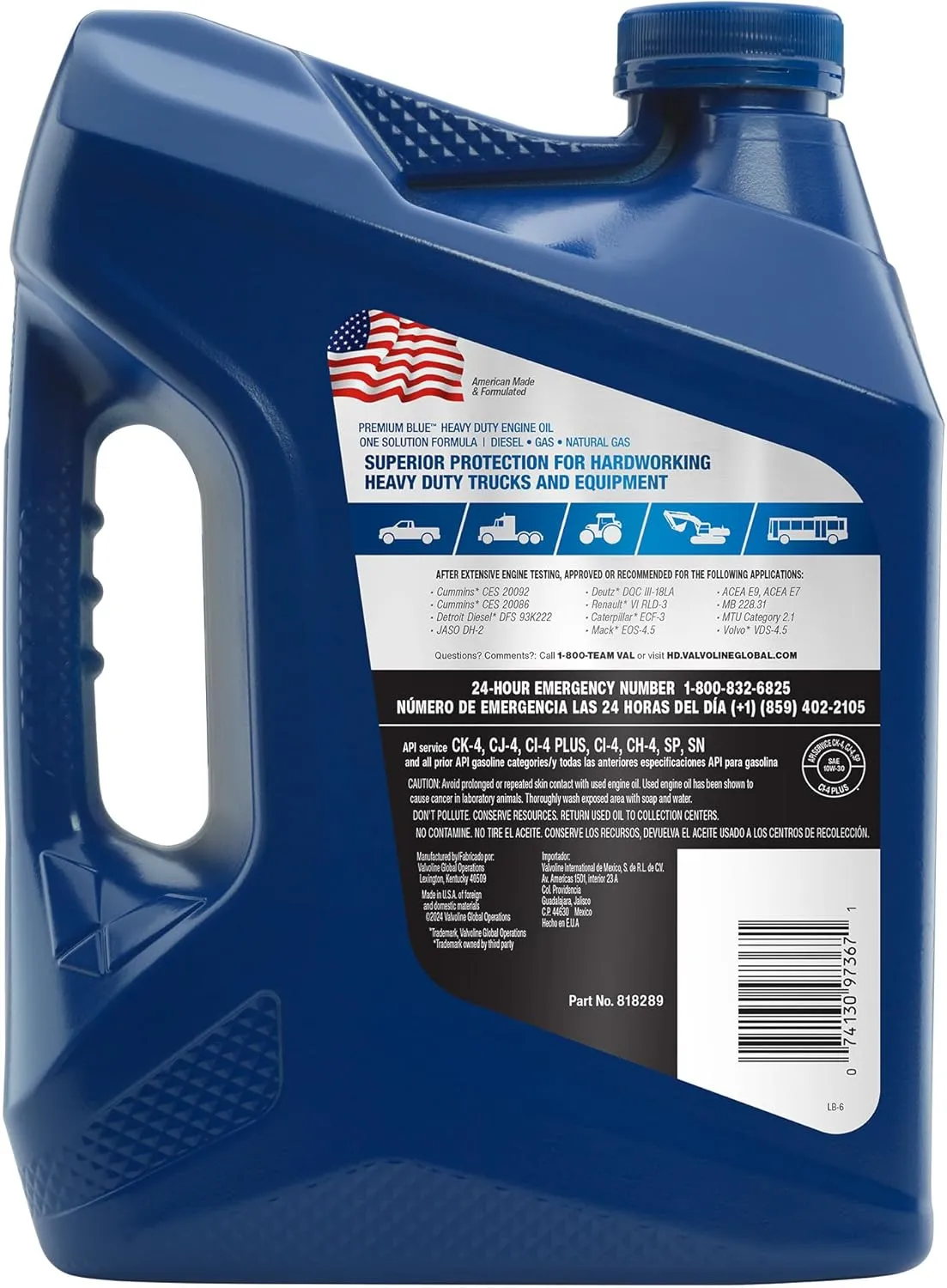 Valvoline Premium Blue SAE 10W-30 Diesel Engine Oil 1 GA, Case of 3