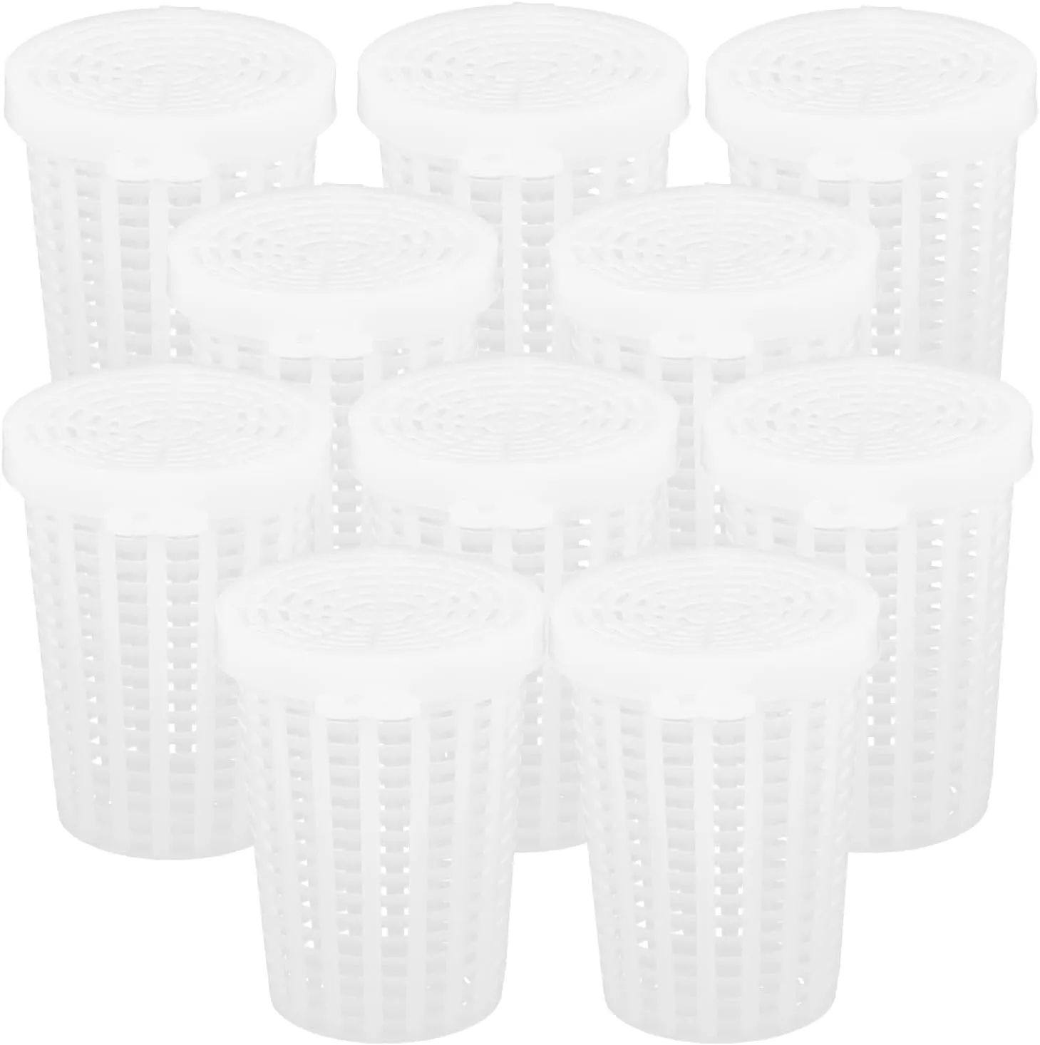 VANZACK 10Pcs Fishing Bait Cage Traps Feeder Holder Box Large Size Baits Case Barrel Fish Lure Plastic Basket Fishing