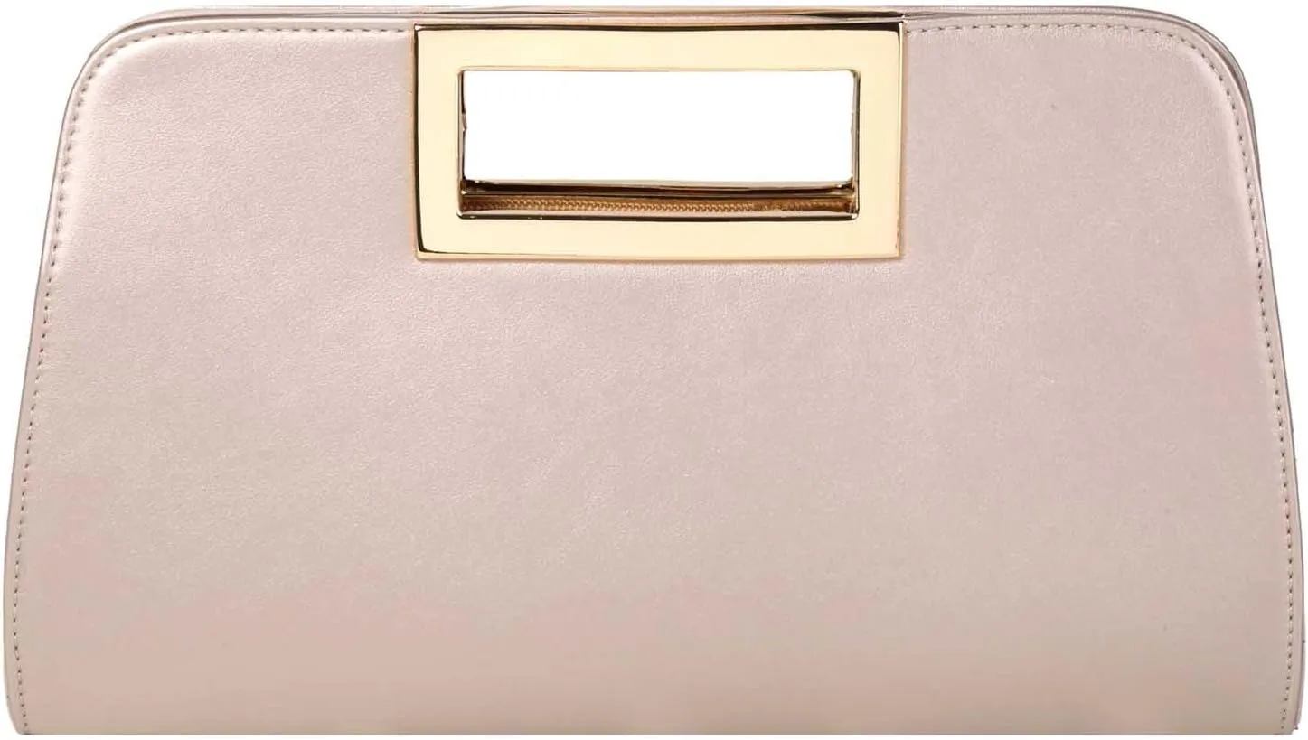 VASCHY Clutch Purse for Women,Fashion Vegan Leather Cut-Out Handle Evening Handbag Crossbody Shoulder Bag for Wedding,Party