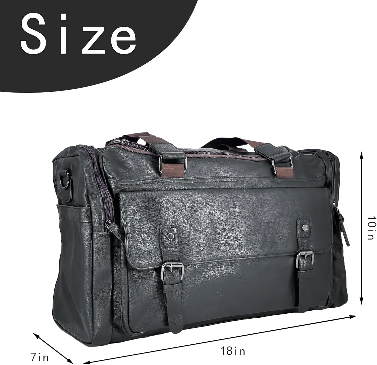 Vegan Leather Travel Duffel Weekender Bag For men and Women Carry on Overnight Bag Sports Duffel bag