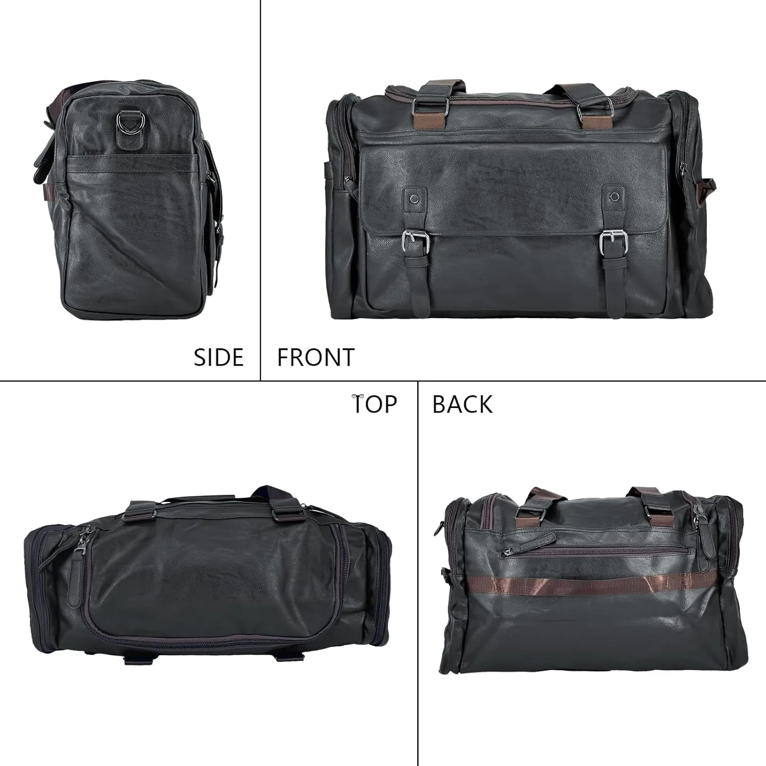 Vegan Leather Travel Duffel Weekender Bag For men and Women Carry on Overnight Bag Sports Duffel bag