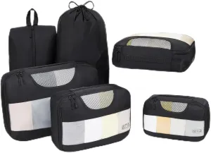Veken 6 Set Packing Cubes for Suitcases and Carry on Luggage - Organizer Bags Set for Travel Essentials in 4 Sizes (Extra Large, Medium, Small)