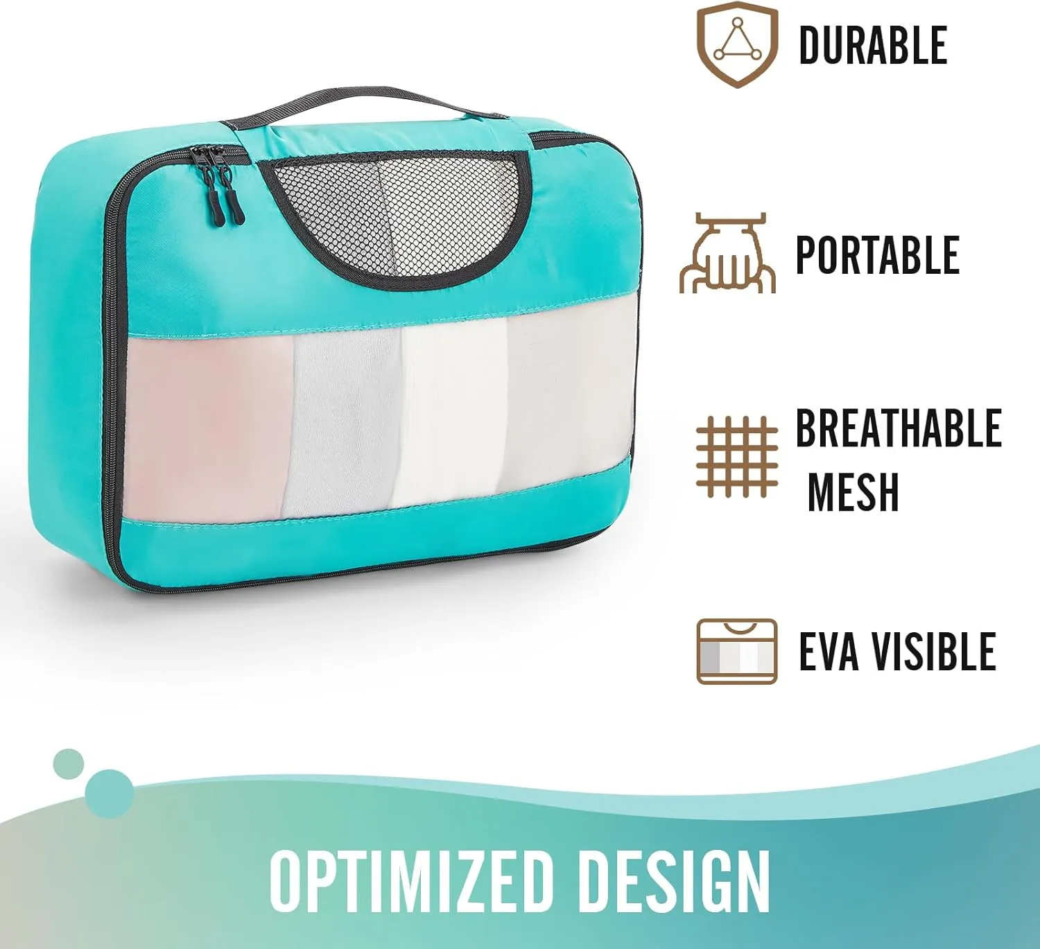 Veken 6 Set Packing Cubes for Travel Essentials, Suitcase Organizer Bags Set for Luggage, Road Trip Travel Accessories in 4 Sizes (Extra Large, Large, Medium, Small)