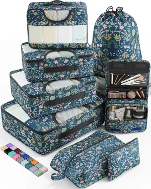 Veken 8 Set Packing Cubes for Travel Essentials, Suitcase Organizer Bags Set for Luggage, Road Trip Travel Accessories in 4 Sizes (Extra Large, Large, Medium, Small)