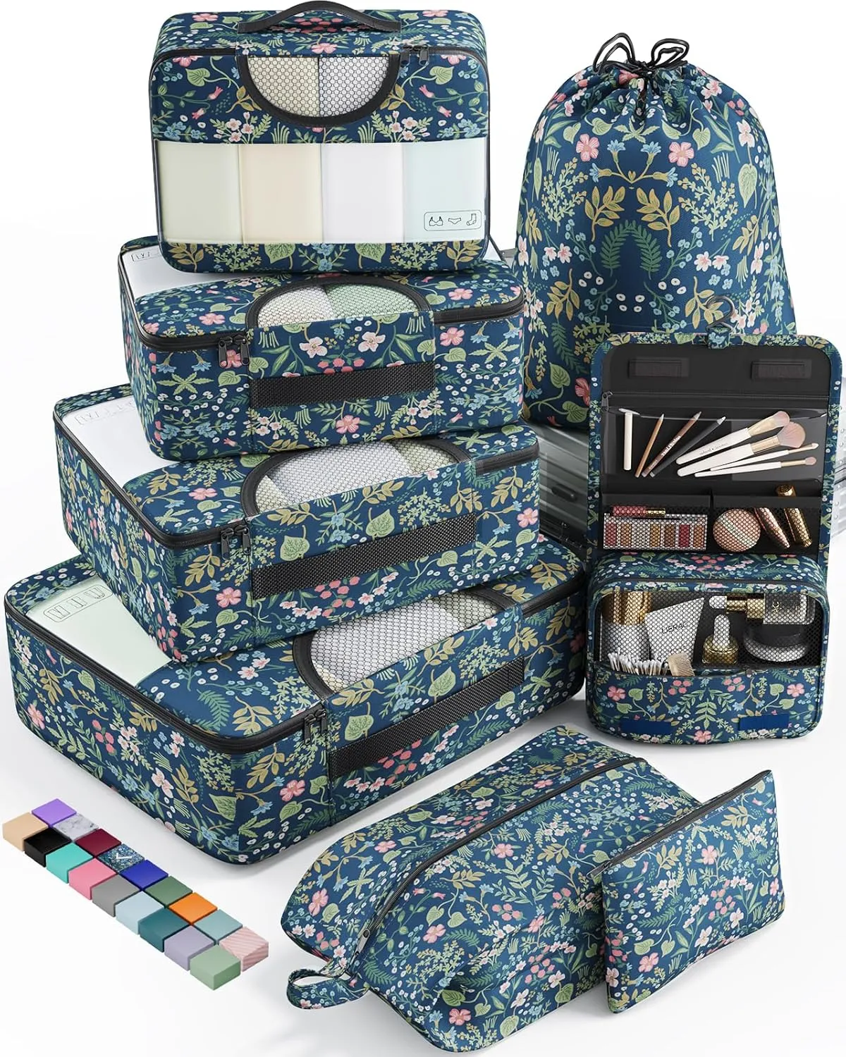 Veken 8 Set Packing Cubes for Travel Essentials, Suitcase Organizer Bags Set for Luggage, Road Trip Travel Accessories in 4 Sizes (Extra Large, Large, Medium, Small)