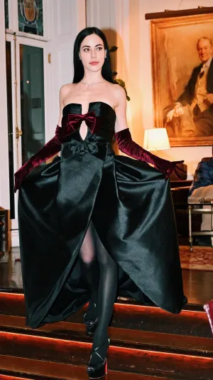 Velvet Bow Elegance Gown