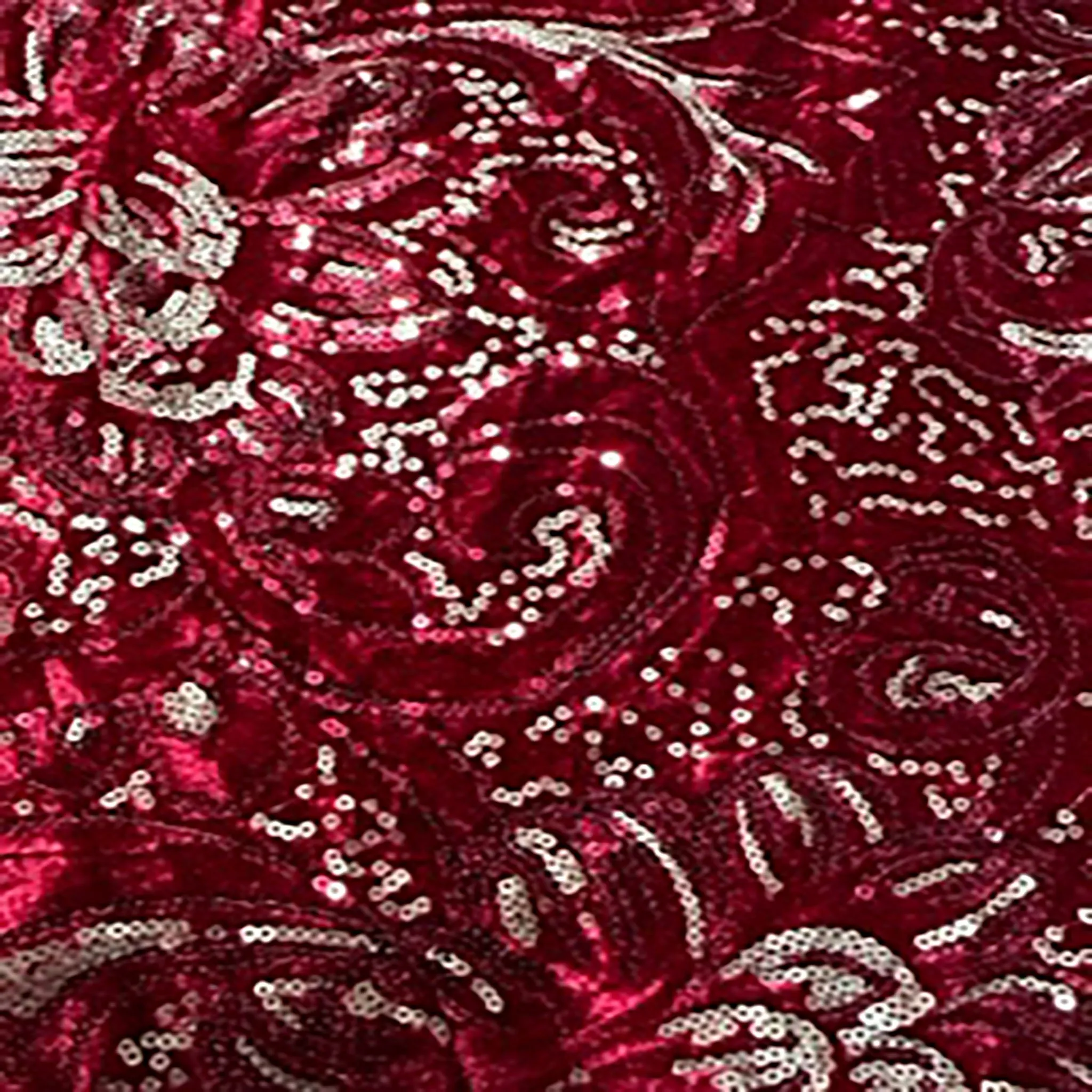 Velvet Designed Sequin Mechanical Stretch Fabric  | Spandex Palace