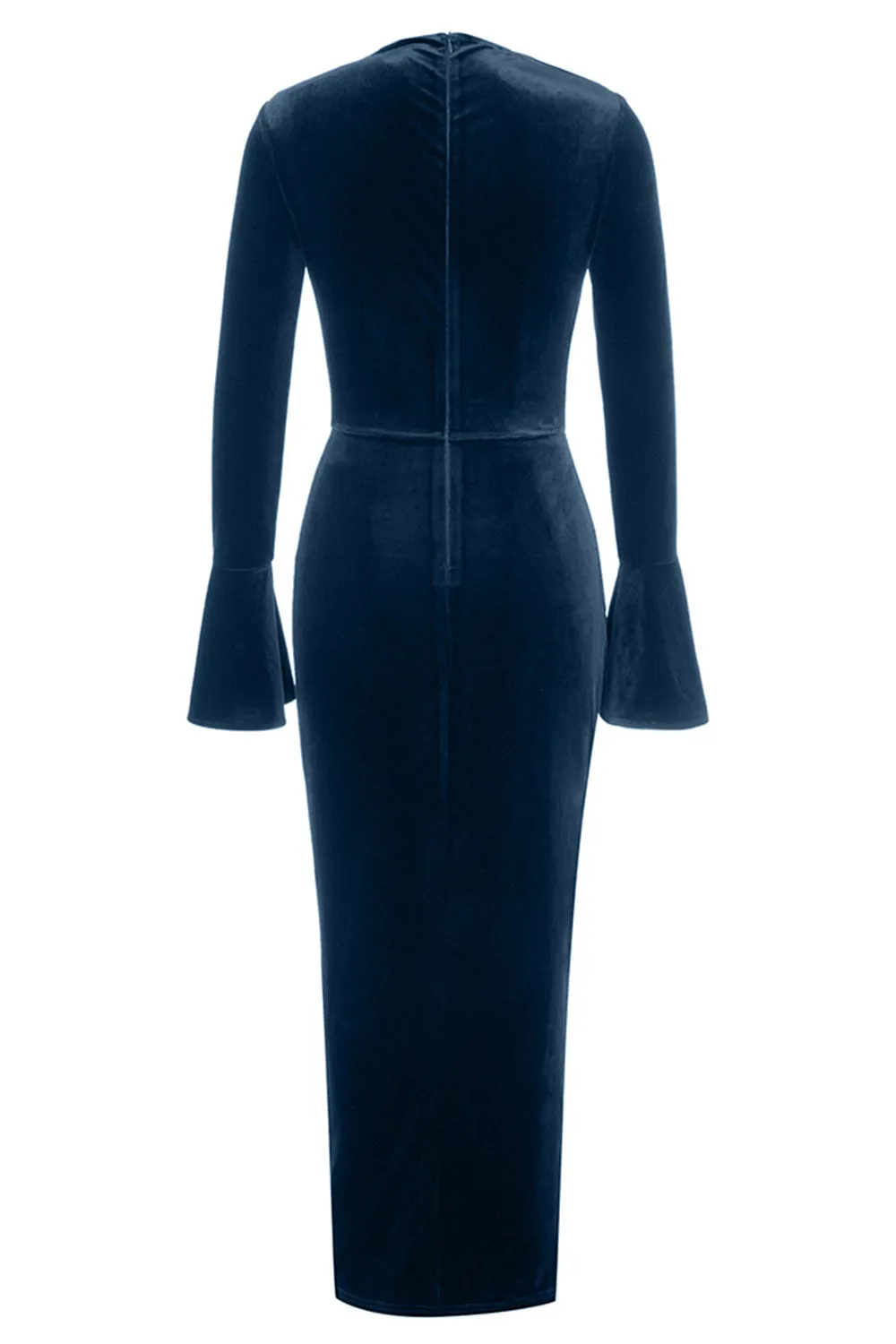 Velvet Ruched Midi Dress | Multicolor | Evening Glamour | Polyester