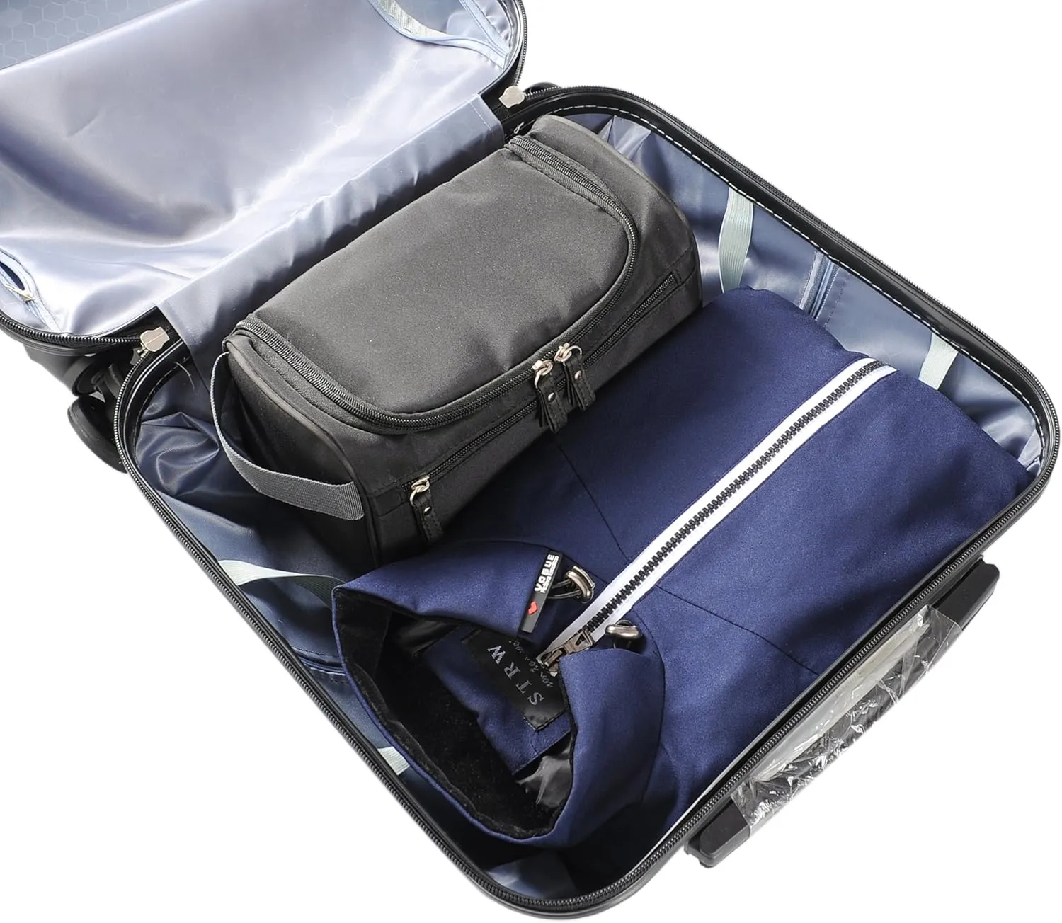 Vercord Mens Toiletry Bag Wash Travel Small Shaving Dop Kit Shower Bathroom Ditty Hygiene Bag Black