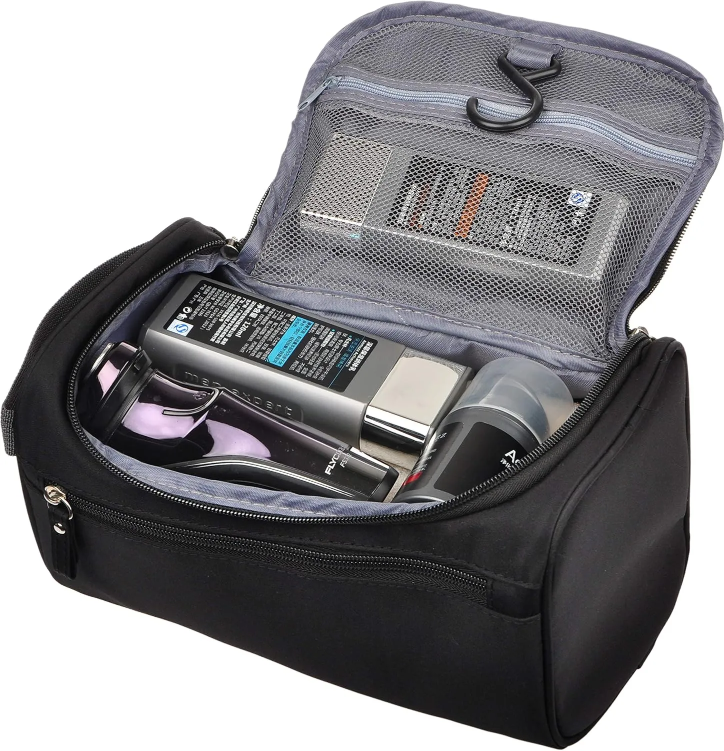 Vercord Mens Toiletry Bag Wash Travel Small Shaving Dop Kit Shower Bathroom Ditty Hygiene Bag Black