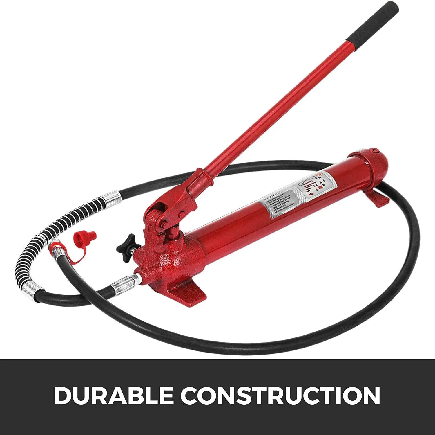 Vevor 10 Ton Porta Power Kit 1.4M (55.1 inch) Oil Hose Hydraulic Car Jack Ram Autobody Frame Repair Power Tools for Loadhandler Truck Bed Unloader Farm and Hydraulic Equipment Construction, Red