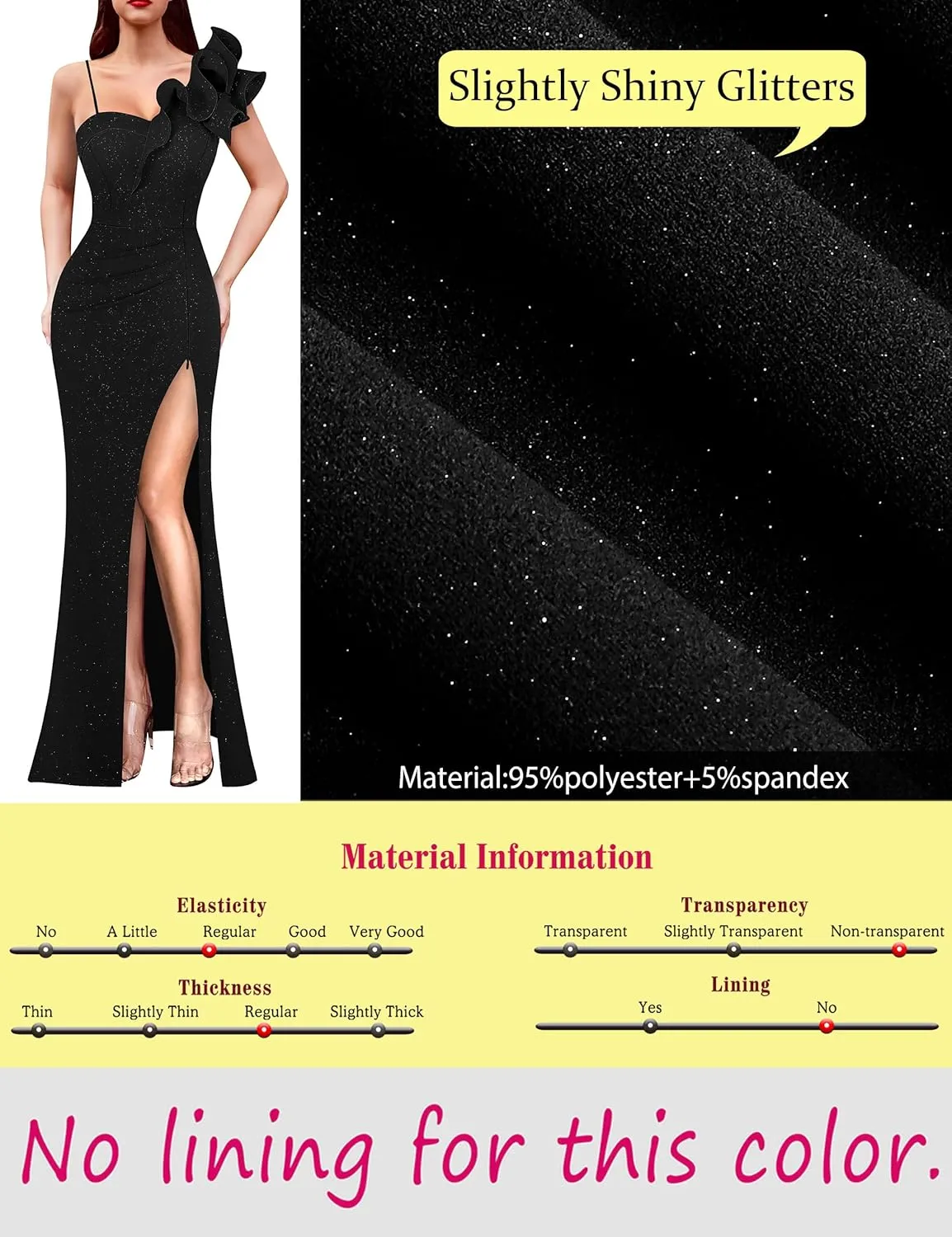 VFSHOW Womens Ruffle One Shoulder Strap Ruched Formal Prom Wedding Maxi Dress V Neck Elegant Split Cocktail Evening Long Gown