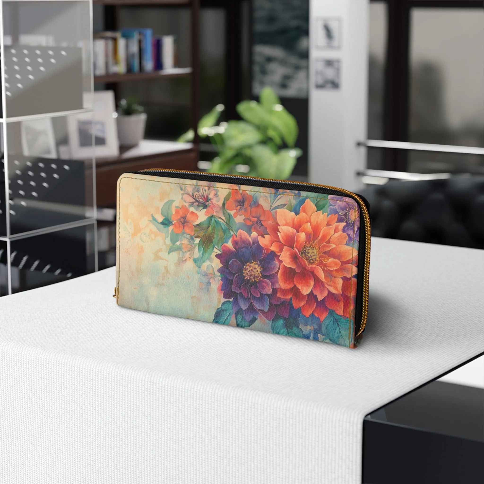 Vibrant Bloom Elegance Cell Phone Clutch Wallet