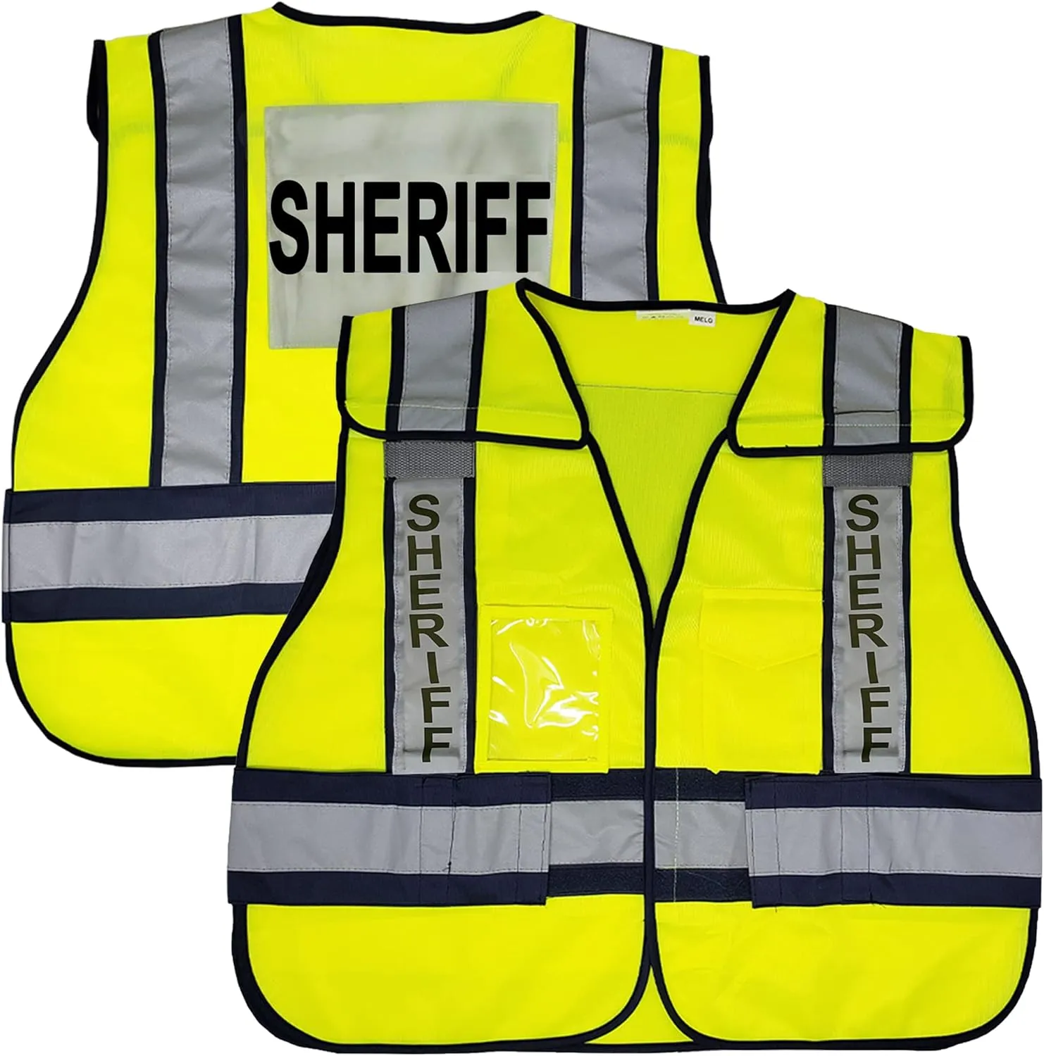 VIEWBRITE Reflective (Class 2) Sheriff Vest Lime Green - 5 Point Breakaway High Visibility Yellow Sheriff Safety Vest