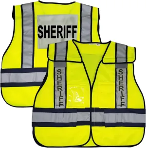 VIEWBRITE Reflective (Class 2) Sheriff Vest Lime Green - 5 Point Breakaway High Visibility Yellow Sheriff Safety Vest