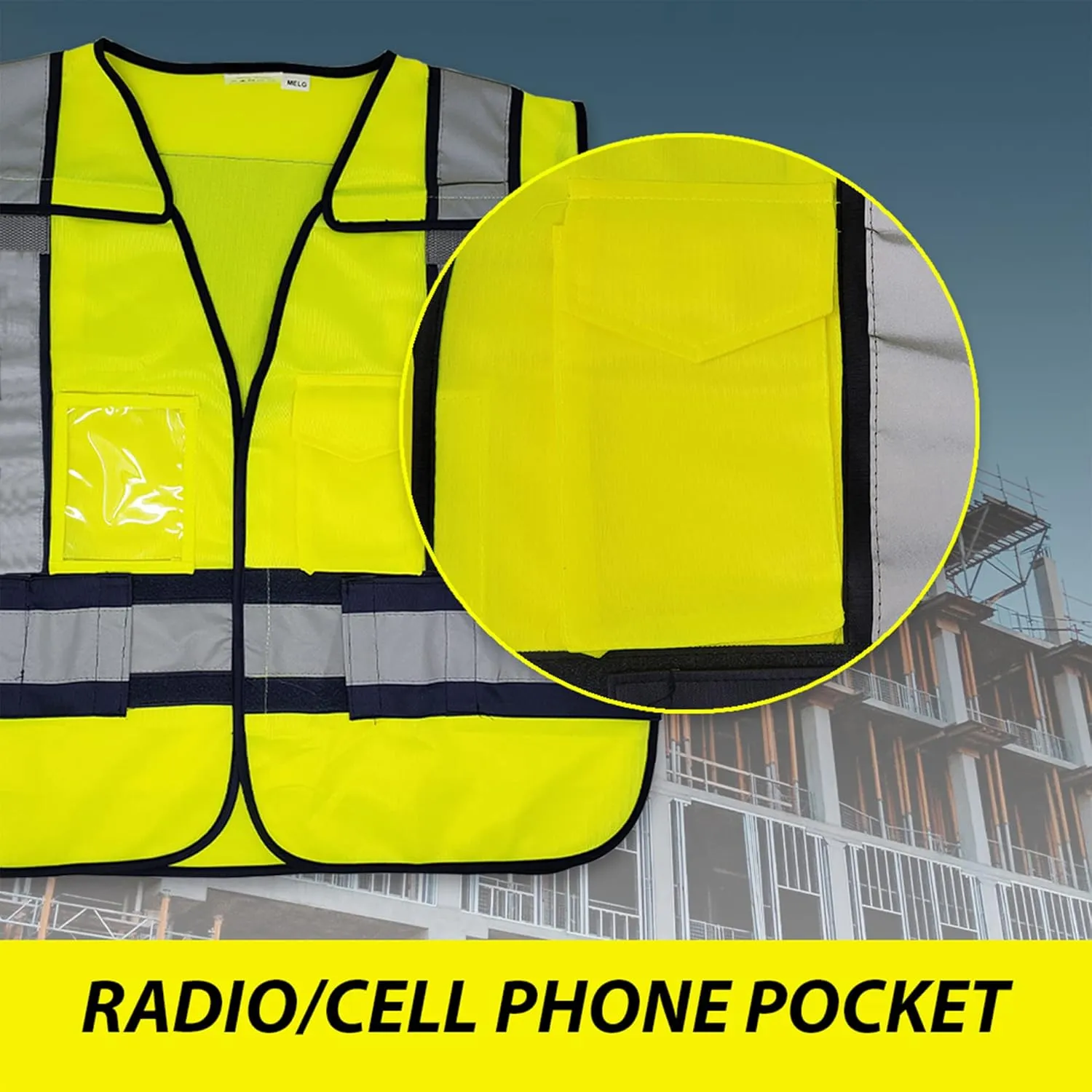VIEWBRITE Reflective (Class 2) Sheriff Vest Lime Green - 5 Point Breakaway High Visibility Yellow Sheriff Safety Vest