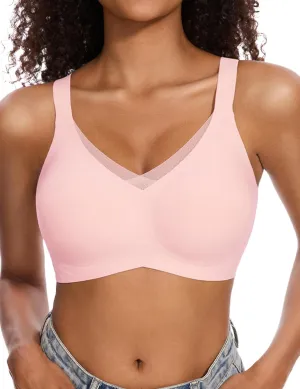 Vinfact Womens V Lace Wireless Seamless Bras No Underwire Comfort Push Up Bras Supportive Full Coverage Bralettes T Shirt Bra