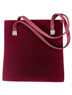 Vintage Burgundy Velvet Small Evening Bag