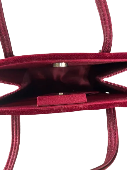 Vintage Burgundy Velvet Small Evening Bag