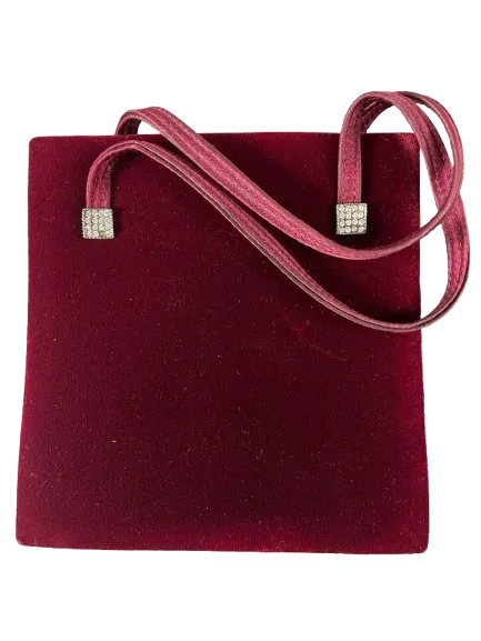 Vintage Burgundy Velvet Small Evening Bag