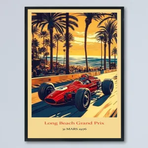 Vintage F1 Racing Long Beach Grand Prix 31 MARS 1976 Poster, Race Car Print, Vintage Car Racing Poster, Race Fan Gift, Executive Office Decor, F1 Gift Idea bhdj1N
