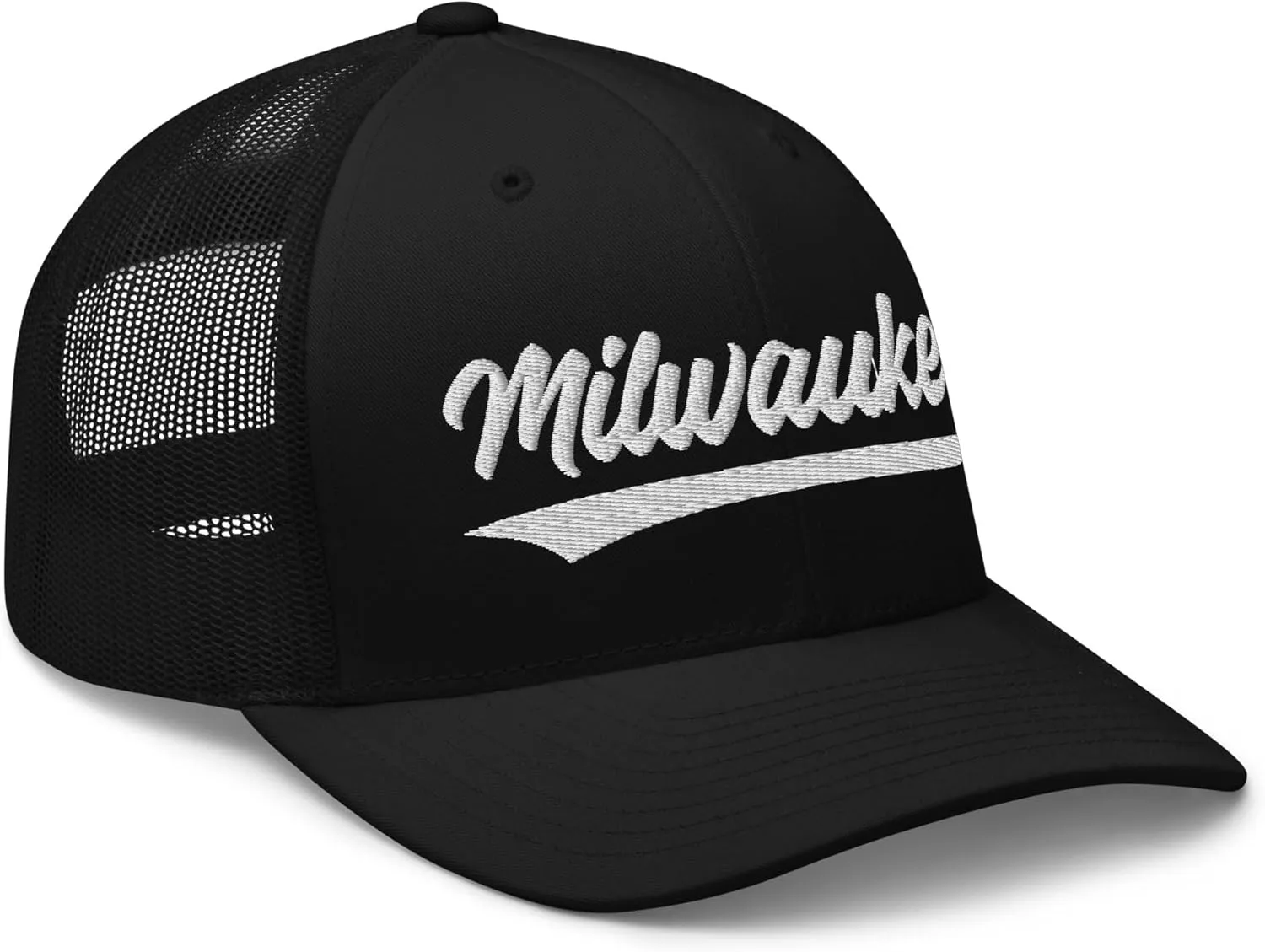 Vintage Mil Baseball Script Mesh Retro Mil Trucker Hat Cap