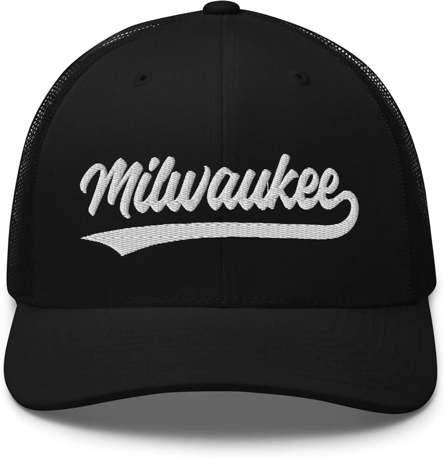 Vintage Mil Baseball Script Mesh Retro Mil Trucker Hat Cap