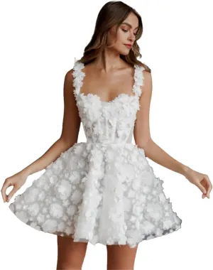 Vintage Tulle Short Wedding Dresses for Bride 2025 Elegant Spaghetti Straps Boho Mini Bridal Dress for Wedding