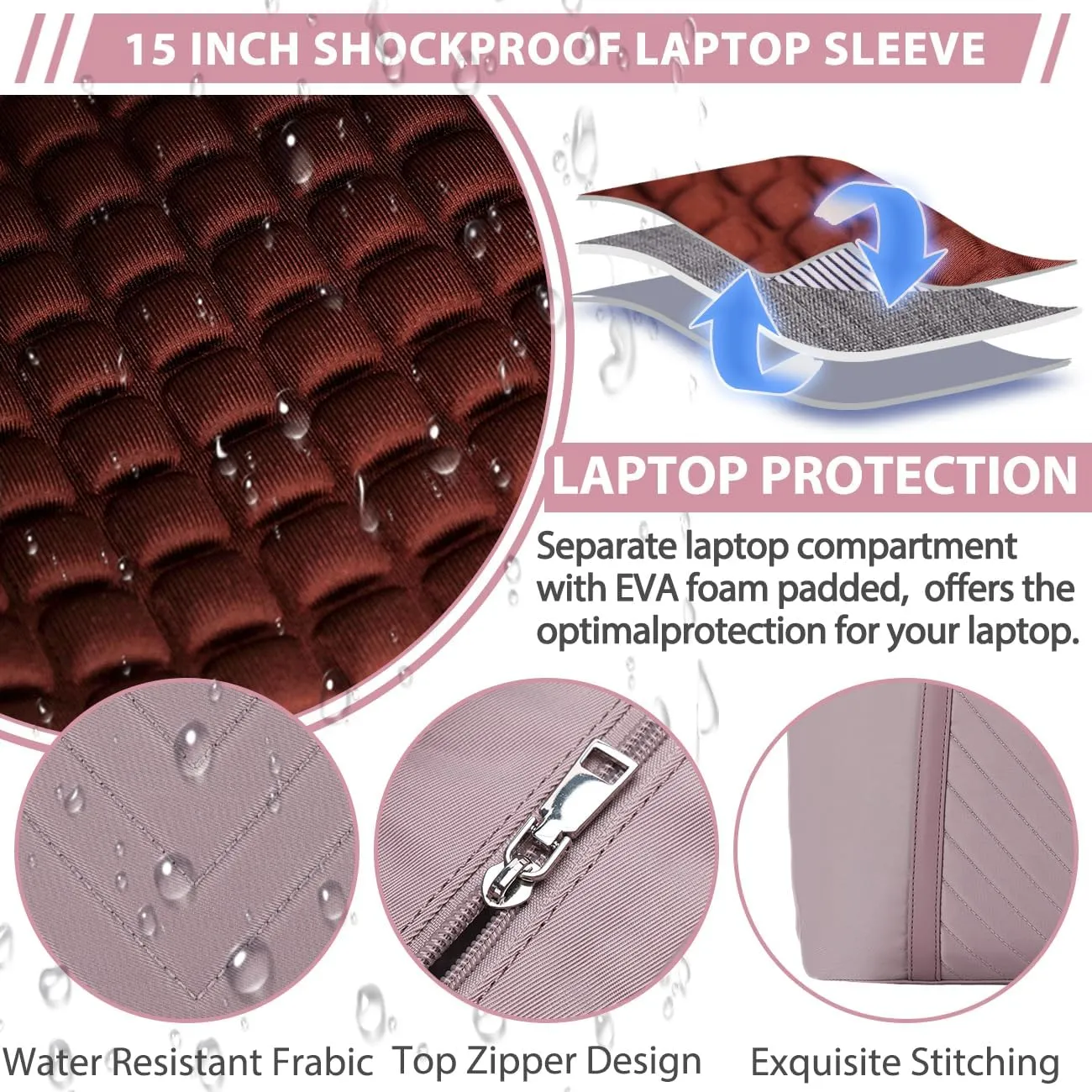 VX VONXURY Laptop Bag for Women,15.6 Inch Work Tote Professional Shoulder Handbag Ideal for Business Office