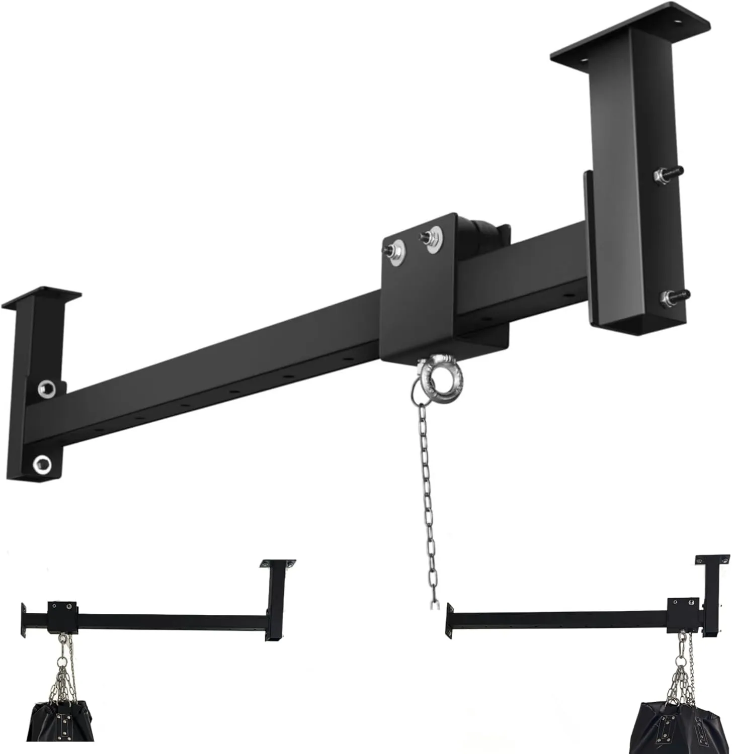 Wall Ceiling Heavy Bag Hanger Roller Mount Saving Space 42'' Long Ease Adjust for Heavy Punching Bags up to 300 LBS