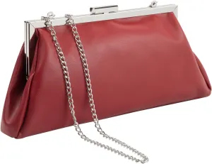 WALLYN'S Elegant Pleated Leather Clutch Purse,Soft Pleated Evening Handbag for Women Formal,Weddings,Proms,Cocktail-Gemma