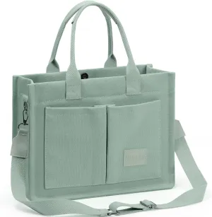 WantGor Tote Bag for Women, Canvas Crossbody Bags Shoulder Handbag Work Laptop Purse Messenger Hobo Satchel with Multi-pocket