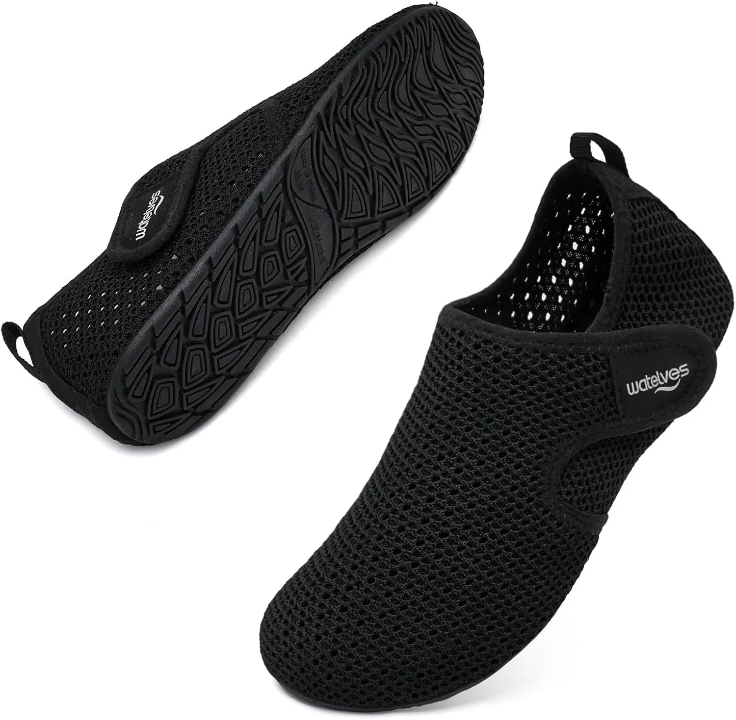 WateLves Water Shoes for Women Men Swim Beach Aqua Socks Quick Dry Barefoot House Slippers Travel Shoes with Adjustable Magic Tape for Pool Diving Boating Yoga Surf