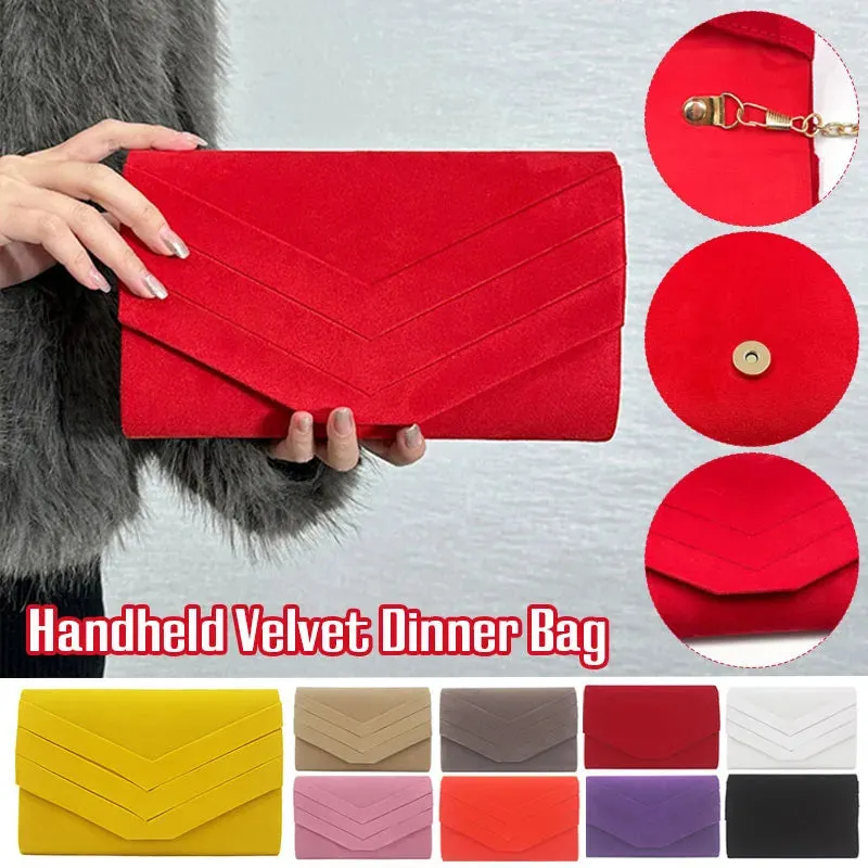 Wedding Hand Bag Shoulder Bag Clutch Bag Evening Purse Velvet Dinner Bag for Friends Party Carrying