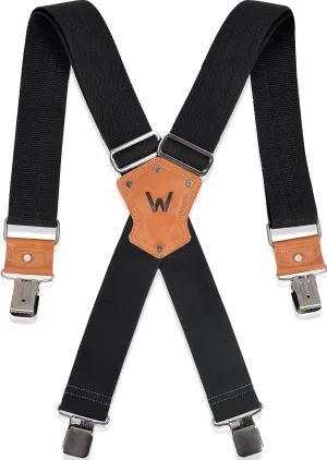 WELKINLAND 2Inch Heavy Duty Black Suspenders for Work & Jeans
