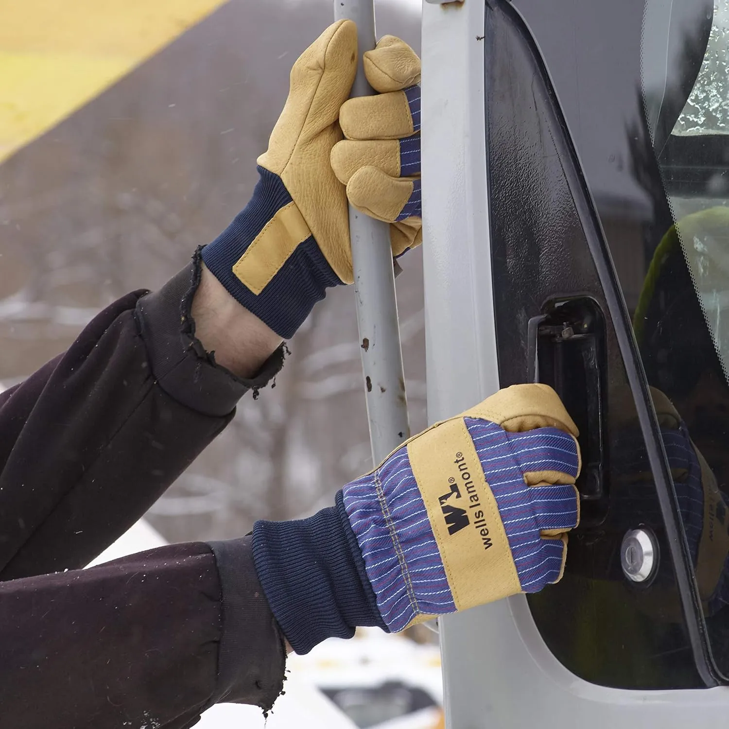 Wells Lamont Men's Heavy Duty Leather Winter Work Gloves with Thinsulate Insulation
