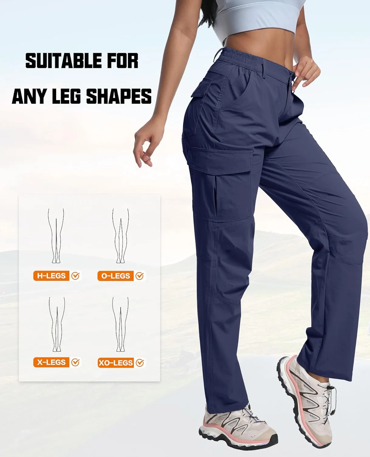 WENRONSTA Women's Hiking Cargo Pants Lightweight Quick Dry Waterproof UPF 50  Camping Fishing Travel Outdoor Work Pants