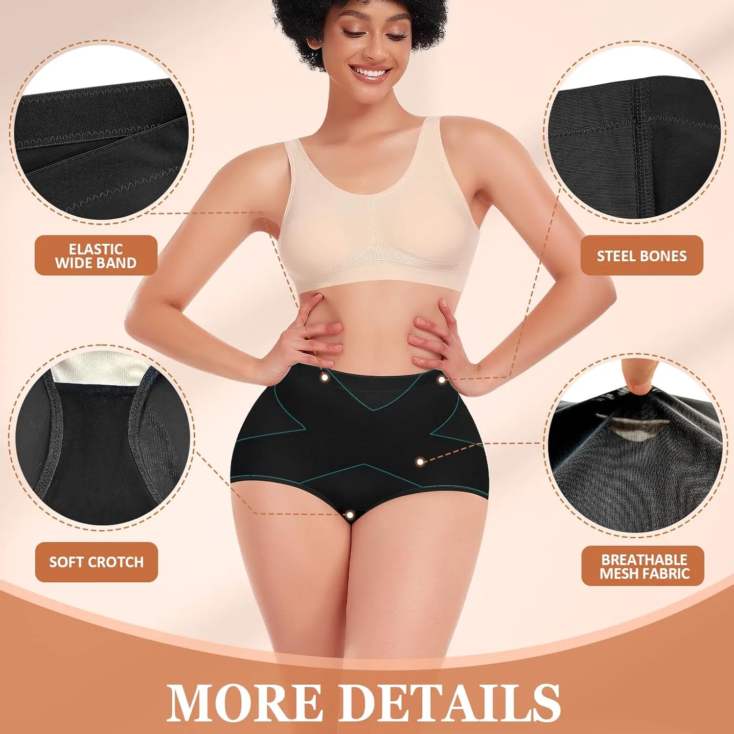 Werena Tummy Control Shapewear for Women Shaping Panties Underwear High Waisted Cincher Body Shaper Slimming Panty Girdle