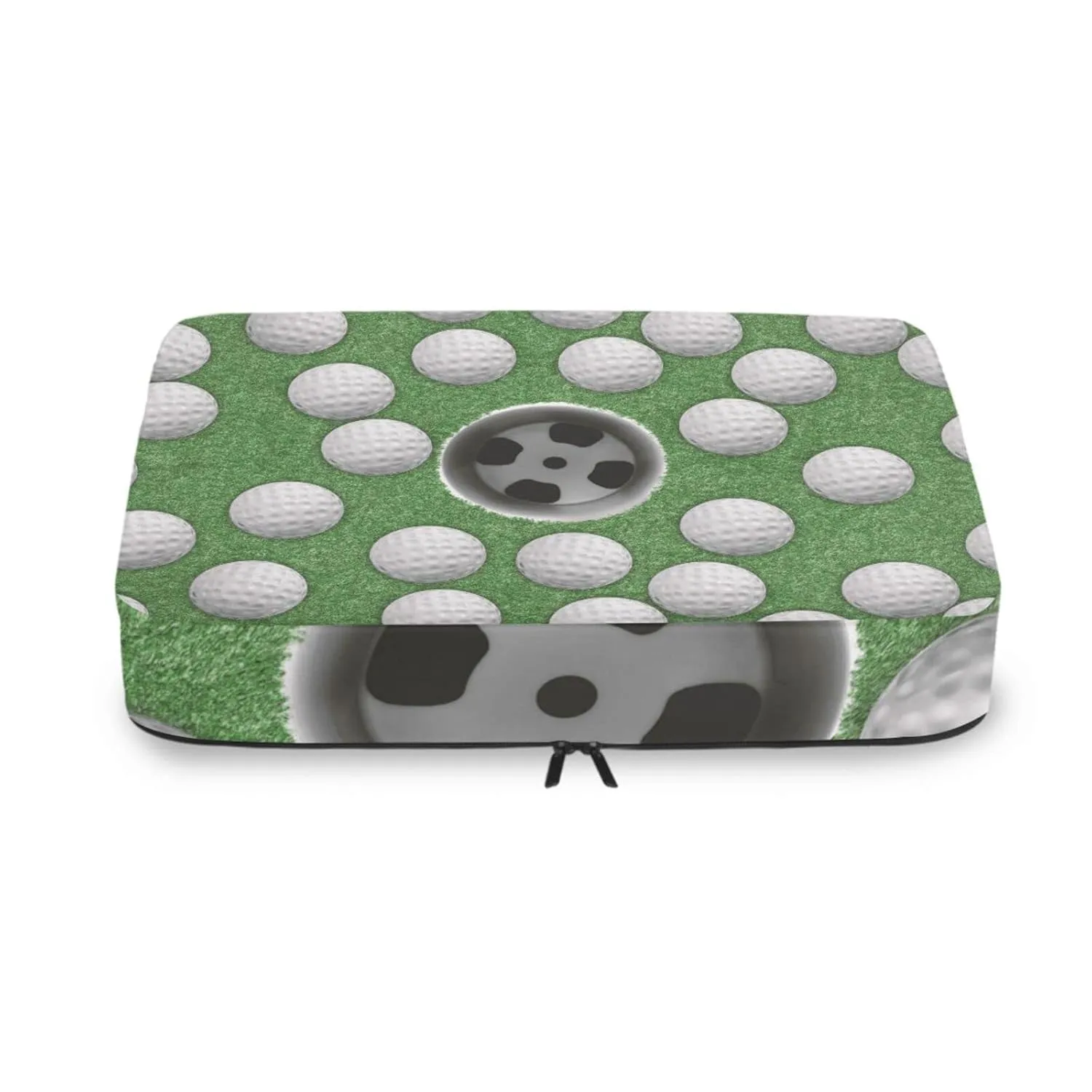 White Golf Balls on Green Missed Target 4 Set Packing Cubes, Travel Packing Organizers, 600D Oxford Cloth Toiletry Storage Bag, Luggage Mesh Bags for Accessories