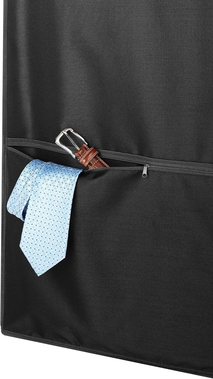 Whitmor Zippered Garment Bag with Pocket, Black